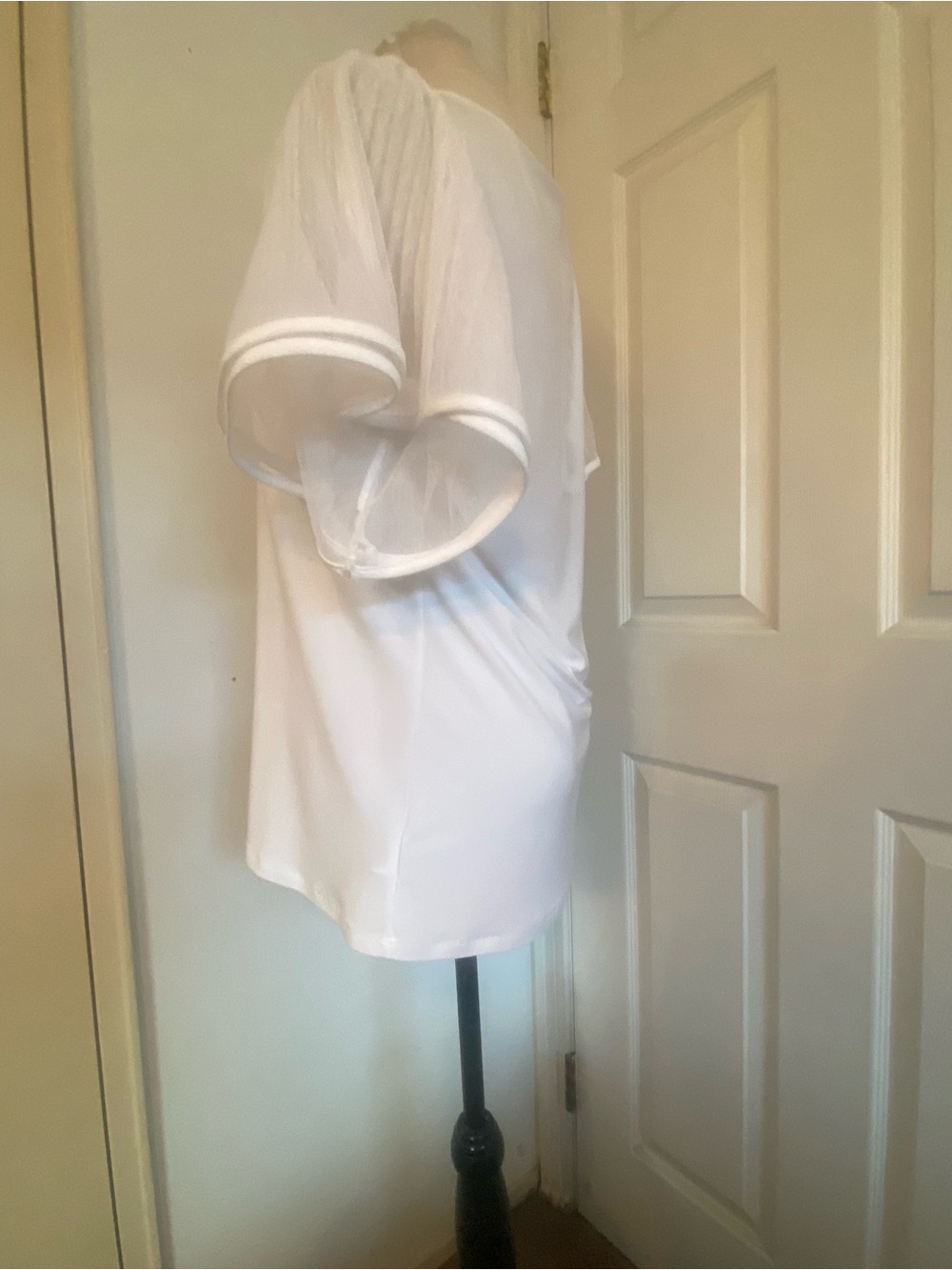 Joseph Ribkoff White Silky Mesh Bell Sleeves Top - Picture 10 of 14